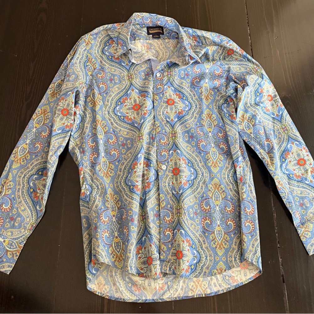 Daniel Cremieux Blue and Yellow Paisley Shirt
